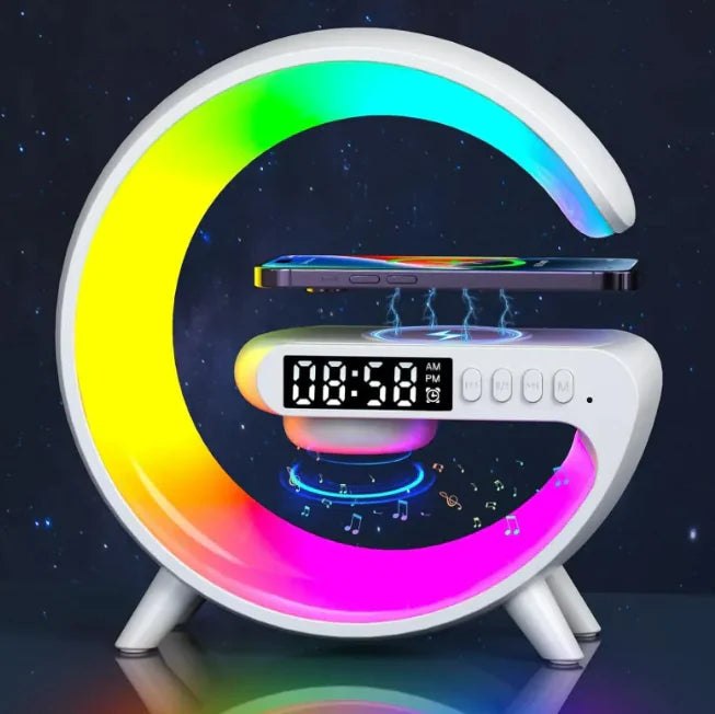 Smart G Lamp Bluetooth Speaker Wireless Charger RGB Alarm Clock