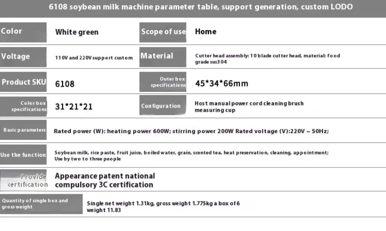 Portable Soy Milk & Smoothie Blender