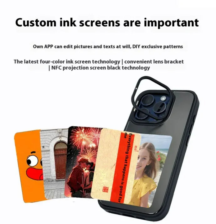 NFC Projection Screen Four-color E-ink Screen Phone Case